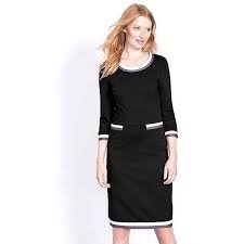 Fantastické čierne šaty s sivo bielym lemovaním Boden pc. 98 eur