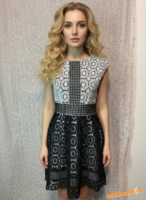 krásne čierno biele krajkové šaty Zibi London