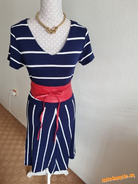 úpletové modro-biele šaty Gant veľ. S - bez opasku