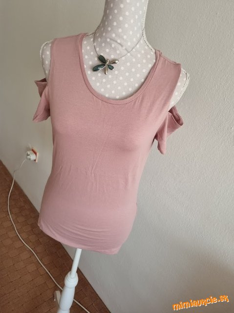 nový ružový top s otvormi na ramenách veľ. M