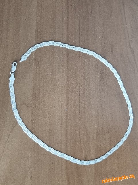 nová prepletaná plochá strieborná retiazka 45 cm