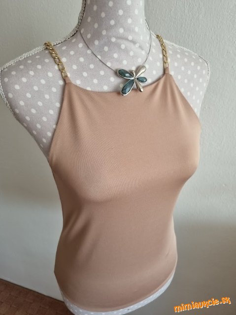 nové krémové elastické tielko s retiazkami veľ. 38