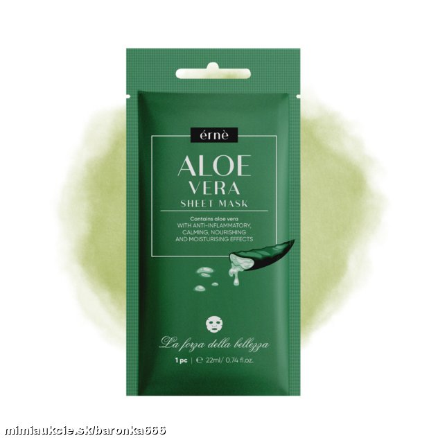 ERNE Pleťová maska textilná ALOE VERA regeneračná a upokojujúca 1 ks / 22 ml