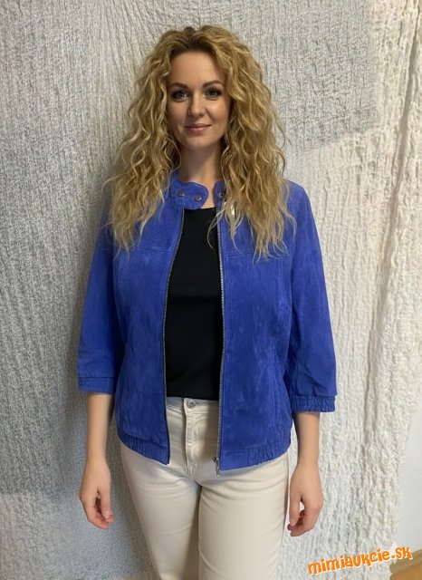 úžasná parížskomodrá kožená bunda Mohito