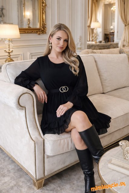 Dámske šifonove šatičky black