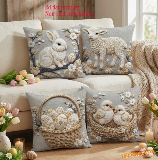 Až....4 ks....Veľkonočná návlečka na vankúš....40x40cm