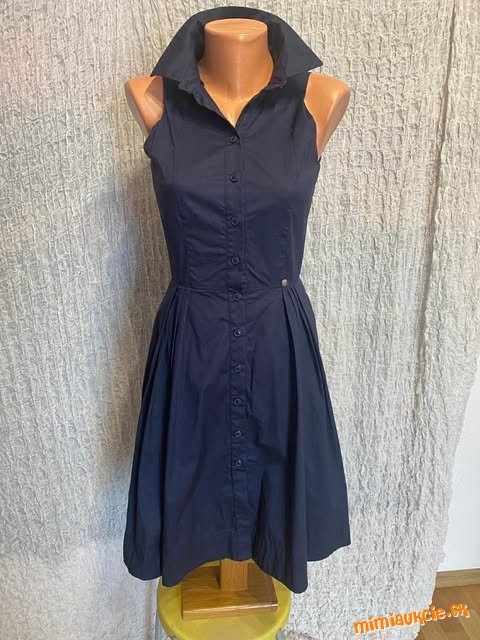 modré košeľové šaty Simple