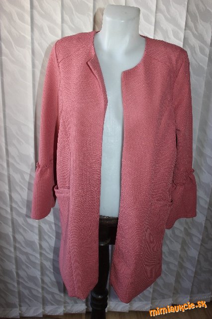 Zaujémavé strečové ružové predlžené sako ....L...Nepremeškajte !!! Pribalím darček...