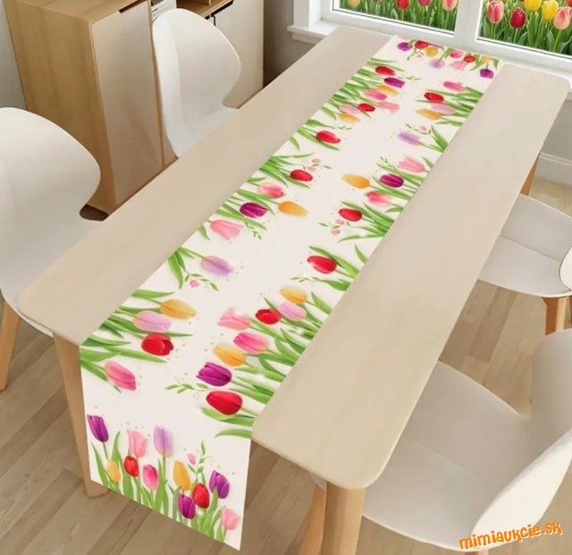 Stolovy jarny  behuň*****180x33cm***TULIPANY***