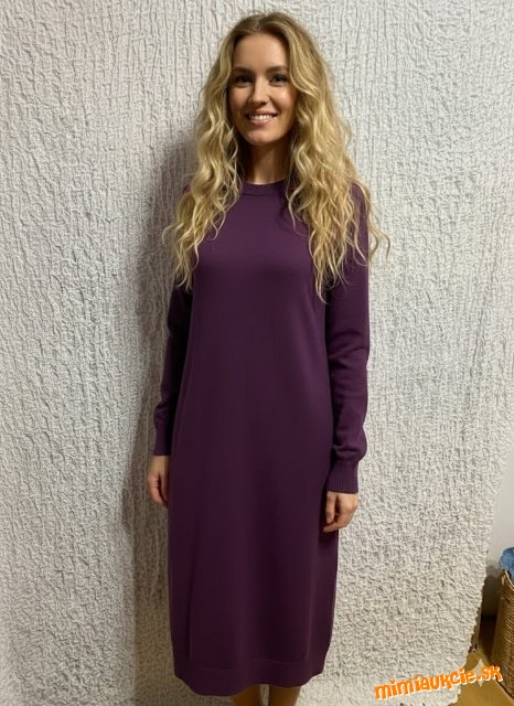 Teplé fialové pleteninové šaty bpc colection dvojčíslo ***44/46***