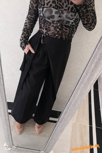 Dámske elegantne nohavice Empire tblack