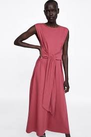 dlhé koralové šaty Zara