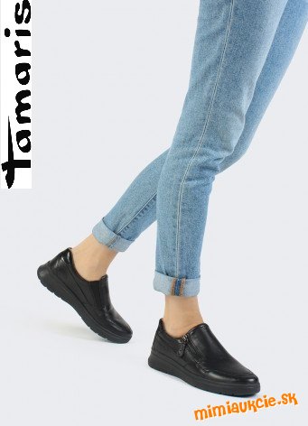 Cierne kozene topanky TAMARIS !!! Nove s krabicou !!! Velkost 41 !!! SUPER CENA