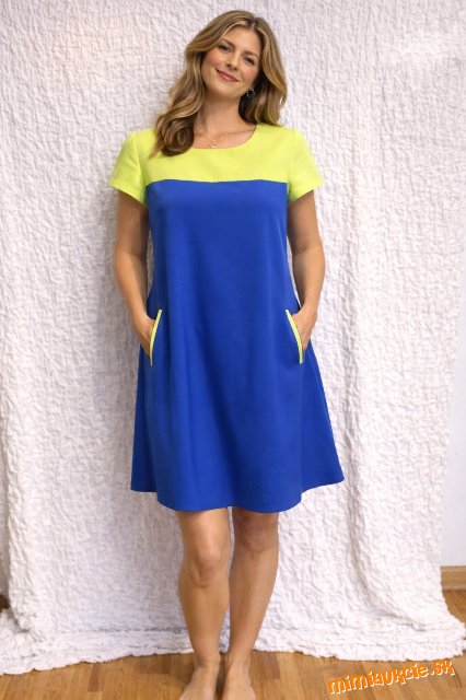 úžasné zeleno modré áčkové šaty #