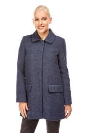 skvelý tmavomodrý buklé kabátik Clockhouse s podielom vlny