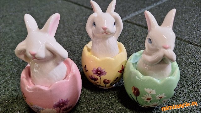 *** 3ks zajačik- keramika*** nevidim* nepočujem* nepoviem***