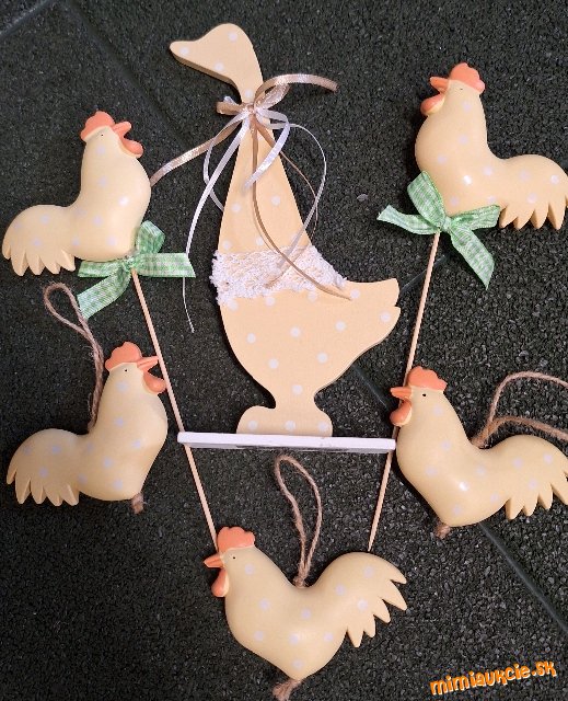 *** jarná/ veľkonočná dekorácia*** huska 22.5cm+ sliepočky 8x10cm***