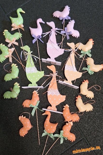 *** veľká jarna/ veľkonočna sada*** 4x drevená huska 22.5cm + 17ks húsky a sliepočky***