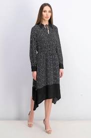 šifonové vrsvené čierno biele bodkované šaty s mašľou Rsv