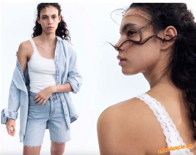 H&M DIVIDED tielko s čipkovým lemom vel.XS-S