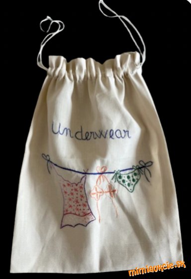 Plátené vyšívané vrecko na textil.......