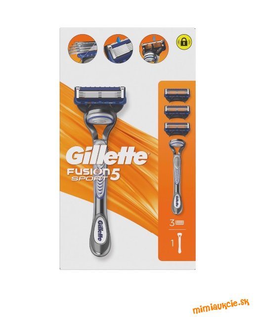 Gillette Fusion MASZYNKA 5 sport RÚČKA + 3 ČEPELE ORIGINÁL FUSION5 SPORT