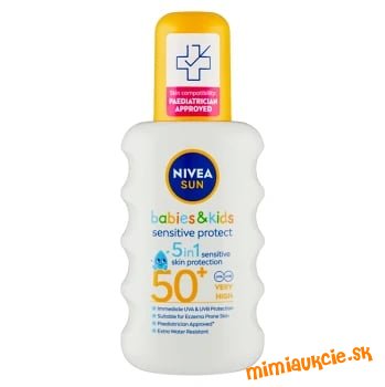 NIVEA Sun Detský sprej na opaľovanie Protect & Sensitive OF 50+ 200 ml drazite 2 ks