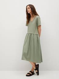 pohodlné zelené denné šaty Mango
