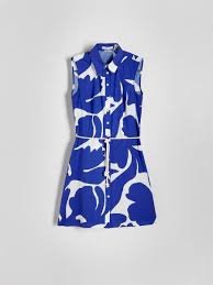 krásne modro biele košeľové šaty Reserved