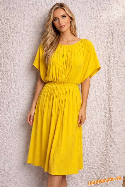 fenomenálne žlté hodvábne šaty Country roal p.c. 140 eur