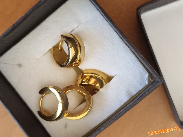 2x náušnice zlaté krúžky - bižutéria