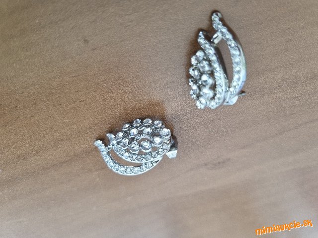 2x náušnice s kamienkami - božutéria zlatá, strieborná