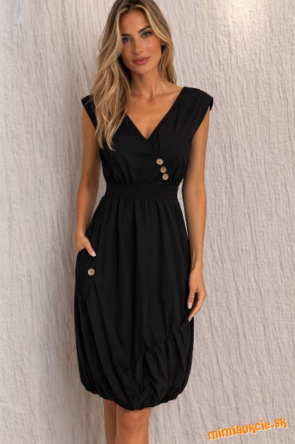 fantastické čierne šaty s balonovým efektom taboo