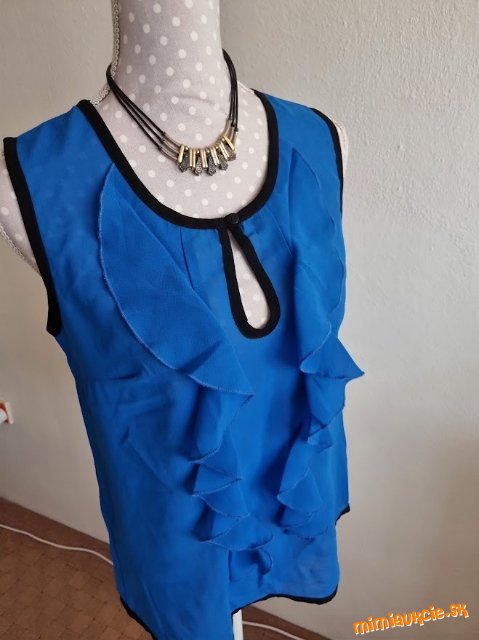 modro-čierny padavý top  / blúzka veľ. 38