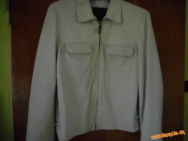 Biela bundička pravá koža