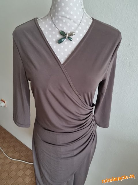 bledohnedé elastické šaty 38