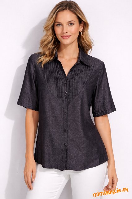 Čierna košeľová blúzka