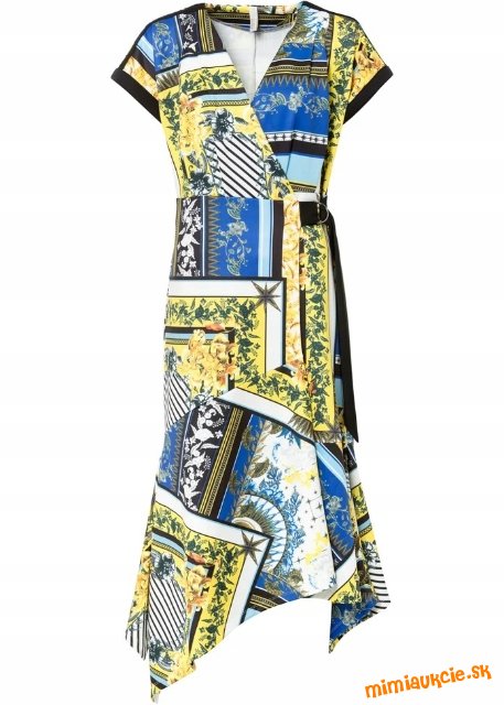 farebné úpletové šaty so zavinovacím efektom Bodyflirt dvojč. 36-38