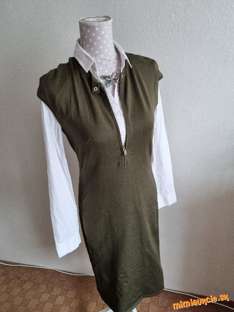 olivové elastické úpletové šaty  Ralph Lauren veľ. 40