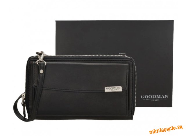 GOODMAN dámska crossbody kabelka na mobil a peňaženka v jednom - kožená