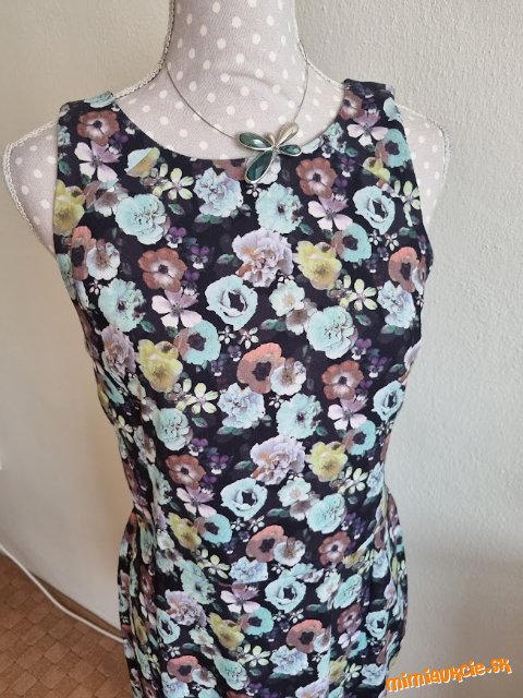 elastické kvetované šaty s čipkou H&M veľ. 38