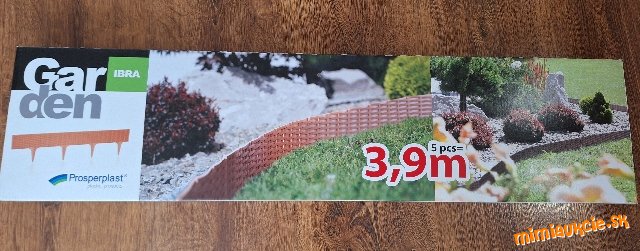 ***plastový plotik obruba do skalky, či trávnika *** 3,9m*** sivý***