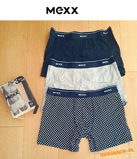 3-balenie boxeriek MEXX !!! Nove s krabicou !!! Velkost XL !!! SUPER CENA