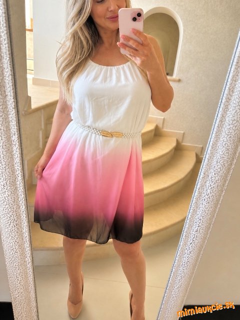 Dámske letné šatičky ombre pink