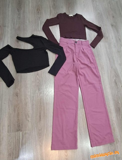 Dámsky vel.topy + nohavice fuksiovej farby BERSHKA  vel.XS/S-čítajte popis dakujem