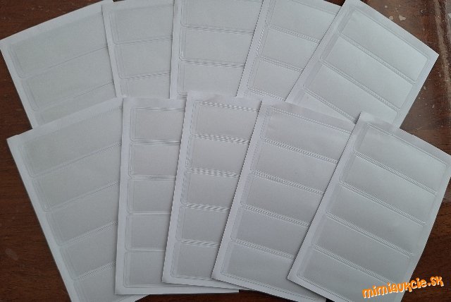 *** 50ks samolepiace obaly na indexové štítky- dielňa, kancelária, domácnosť*** 7x2,5cm***