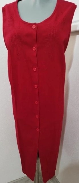 Ľanové červené midi šaty Donnaio L/40/12