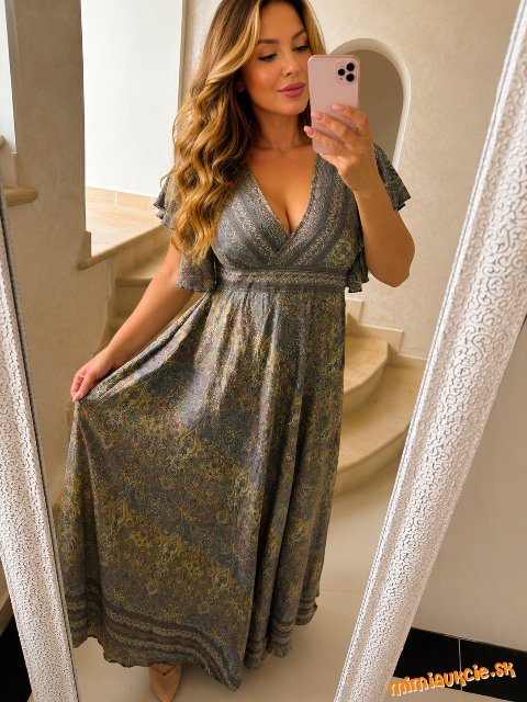 Dámske hodvábne šaty Paisley Luxury – Made in India