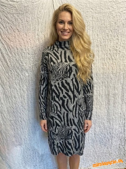 Sivo čierne melanžové šaty Bodyflirt dvojčíslo 44-46