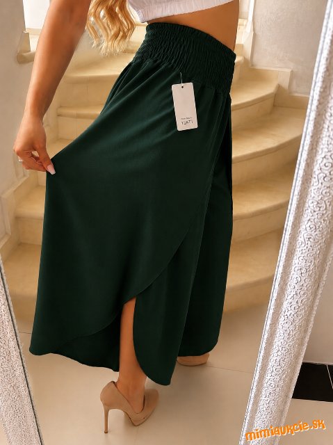 Dámske prekladané nohavice Made in Italy –dark green